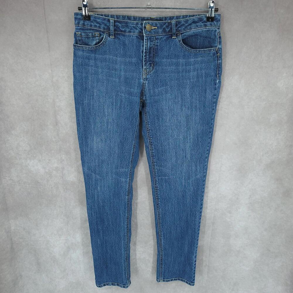Daisy Fuentes Jeans Womens 8 Moda Straight  Medium Wash Whiskers Blue‎ Denim